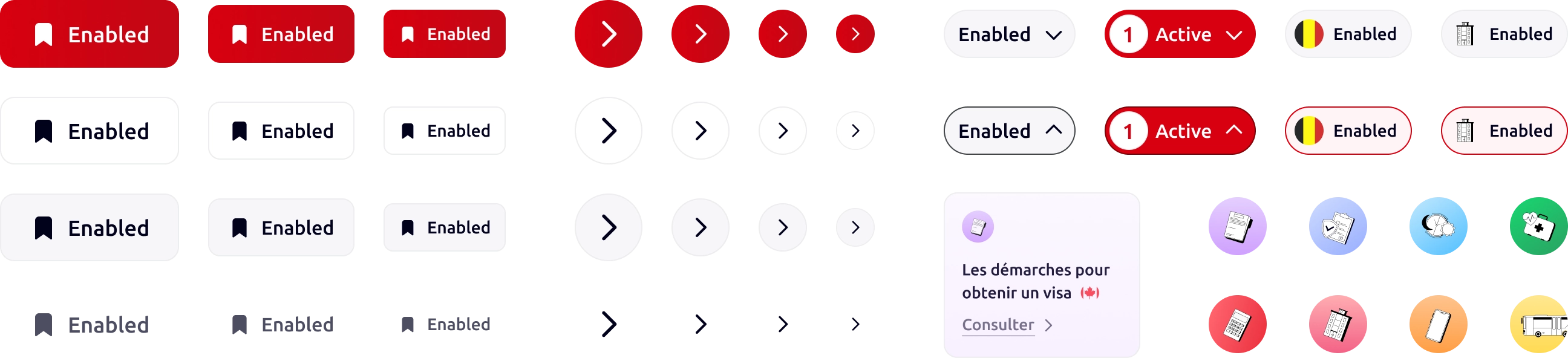 Une partie du UI-Kit - Button / Icon Button / Select / Badge / Button Cards